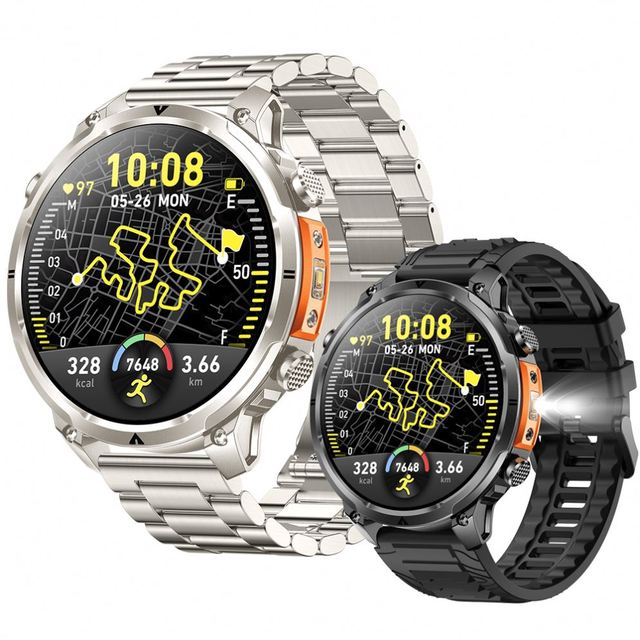 New MK100 Smart Watch GPS Outdoor Sports 1.7-inch Large Screen Multi Functional Health Monitoring BT Call Men's Watch