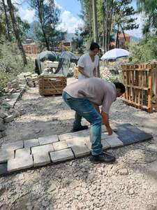 Quarry trực tiếp bên ngoài vườn Antique <span class=keywords><strong>cobblestones</strong></span> Vàng Granite lát Cobble đá đường lái xe pavers cho Patio ổ đĩa - Product Image 4