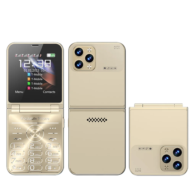 New Model F6+ 2.4inch 2G GSM Quad Sim Card Inbuilt Large Battery Foldable Button Phone Feature Phone