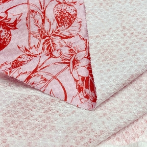 Rosa fresa 98% poliéster 2% spandex tejido personalizado Impresión digital 150GSM Seersucker jacquard crepé tela - Product Image 4