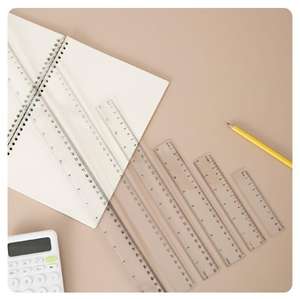 <span class=keywords><strong>Regla</strong></span> Recta Transparente de Plástico Promocional de 30 cm para Estudiantes, Impresión a Doble Cara, <span class=keywords><strong>Regla</strong></span> <span class=keywords><strong>en</strong></span> Pulgadas y <span class=keywords><strong>Centímetros</strong></span> - Product Image 4