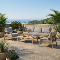 Ensemble de canapés d'extérieur 4 pièces en aluminium avec coussins sandwich de 10 cm, ensemble de conversation pour patio, assise en mousse 22D et coton plat pour jardin