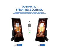 Señalización digital LCD portátil de 65 pulgadas para exteriores y distritos comerciales Uso de ascensores con clasificación IP65 con ruedas de batería recargable