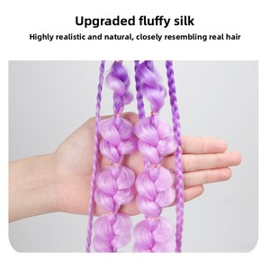 Accessorio di Moda Trendy per Donne, Stile Street, Treccia Colorata Lunga con Doppio Trama, Estensione per Coda di Cavallo - Product Image 3