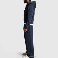 Ensemble de survêtement personnalisé pour homme, coupe oversize, en molleton épais, avec sweat à capuche zippé et pantalon de survêtement large, fabricant OEM ODM de streetwear