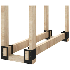 Support en acier enduit de poudre robuste réglable support de stockage de bûches de bois de chauffage pour le stockage du bois de cheminée bricolage - Product Image 4