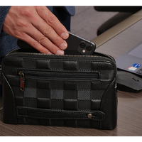 Nouveaux hommes d'affaires empreinte digitale serrure embrayage PU logo personnalisé hommes antivol intelligent pochette premium en cuir véritable hommes sac à main