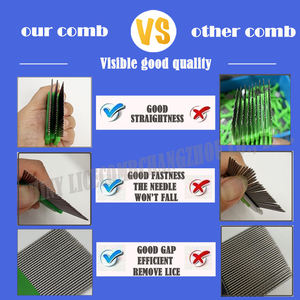 Venta al por mayor de alta calidad de agarre cómodo sin pérdida de dientes peine de eliminación de Piojos para el cuidado del perro gato peine sin liendres - Product Image 6