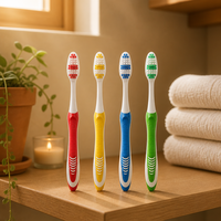 Brosse à dents pour adultes à poils souples et manche léger en plastique, vente en gros directe d'usine pour usage domestique