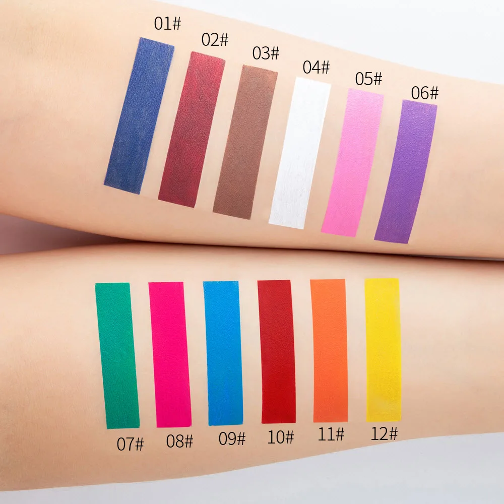 12 Multifunctional color Eye Shadow Base Cream Waterproof Makeup Matte Eyeshadow Cream use for Daily makeup