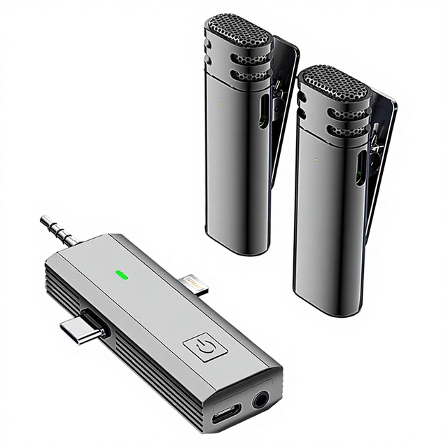 S17 3-in-1 Wireless Condenser Lavalier Microphone Noise Reduction Sound Card Microphone  for Live Streaming Vlogs Podcast
