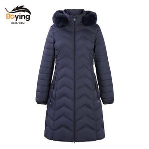 Boying personalizzabile da donna inverno lungo Slim-Fit piumino in cotone <span class=keywords><strong>giacca</strong></span> con cappuccio in pelliccia staccabile Design Casual - Product Image 1