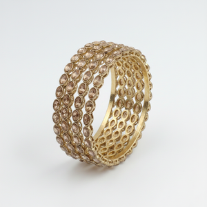 Premium Gold Plated Crystal Stone <b>Bangles</b> Reflecting Traditional <b>Indian</b> Jewelry Elegance - Product Image 2