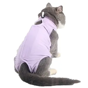 नरम चाटने से रोकें बिल्ली सर्जरी रिकवरी सूट उच्च लोच सांस लेने योग्य पालतू स्पै न्यूटर रिकवरी सूट