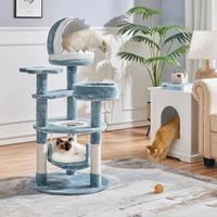 Arbre à chat multi-niveaux pliable, moderne, imperméable, pour le voyage, avec mobilier en peluche, comprenant Nid Bouche de requin, Perchoir Étoile de mer et Méduse