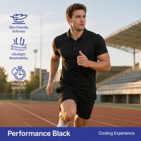Polo Traspirante per Corsa e Fitness, Design OEM ODM, Abbigliamento Casual da Golf, Logo Personalizzato Ricamato o Stampato, Manica Corta
