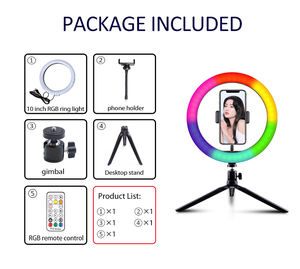 <span class=keywords><strong>Anneau</strong></span> <span class=keywords><strong>lumineux</strong></span> led rgb, multicolore, intensité variable, pour <span class=keywords><strong>selfie</strong></span>, photographie et vidéo, youtube et tiktok, meilleure vente, - Product Image 4