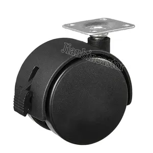 Factory wholesale 2 inch replacement furniture Swivel casters 1.5 inch PVC caster black wheels swivel caster