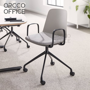 Diseño Interior Asientos <span class=keywords><strong>Serie</strong></span> Plástico Cuero Tapizado Aluminio Metal Base Giratoria Co-working Personal Tarea Sillas de Oficina - Product Image 1