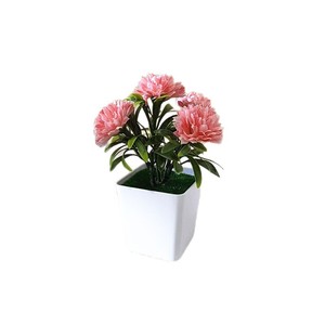 Cinq œillets artificiels en pot, plantes en pot carrées de 14 cm, décoration intérieure, ornement de bureau, fausse fleur, décoration de bonsaï - Product Image 5