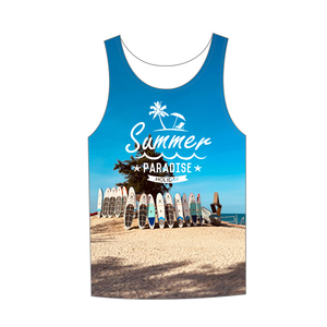 Hawaii vacances sports décontracté Design imprimé sans manches t-shirts grande taille entièrement sublimé hommes décontracté débardeurs - Product Image 1