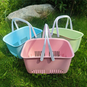 Portable Plastic <b>Storage</b> Basket With Handles Rectangle Mixed Color PP Material For <b>Bath</b> Kitchen <b>Storage</b> - Product Image 2