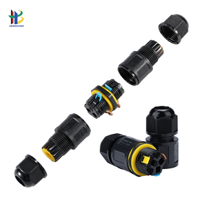 <span class=keywords><strong>Contactos</strong></span> <span class=keywords><strong>de</strong></span> Cobre y Nylon, Conector <span class=keywords><strong>de</strong></span> Cable <span class=keywords><strong>de</strong></span> Alimentación Impermeable IP68 <span class=keywords><strong>de</strong></span> 3 Pines, 1 Entrada y 1 Salida, Conexión Rápida sin Tornillos para Uso Industrial - Product Image 1