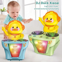 Jouet électronique DJ éducatif en plastique avec canards musicaux lumineux et rotatifs pour enfants de 5 à 7 ans, unisexe