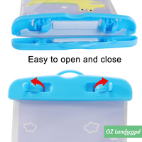 Sac de téléphone portable universel de natation avec motif personnalisé de dessin animé pochette de téléphone étanche en pvc à écran tactile avec lanière réglable