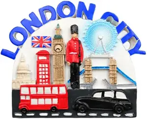 Regalo turistico personalizzato del magnete del frigorifero 3D della resina della città di Londra