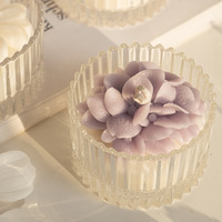Lilin Aroma Kedelai Wangi Bunga Elegan Tanpa Asap, Lilin Aroma Kaca Minyak Esensial Alami untuk Dekorasi Rumah Pernikahan Hadiah