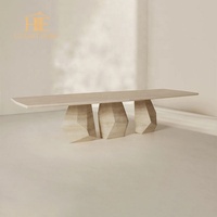 Table à manger en travertin de luxe, table longue de haute qualité, ensemble de table de restaurant pour la maison, cantine