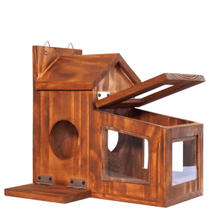 Mangeoire Chipmunk en bois de haute qualité à l'extérieur de la boîte durable mangeoire d'écureuil en bois pour le maïs - Product Image 3