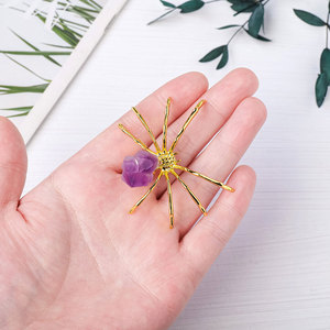 Bán Buôn Thạch Anh Tím Tự Nhiên Hoa Spider Trang Trí Hợp Kim Khoáng Hình Bát Giác Spider Thiết Kế Tinh Thể Thủ Công - Product Image 3