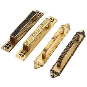 <strong>French</strong> Retro Kitchen Cabinet Handles High-quality Brass Drawer <strong>Knobs</strong> Light Luxury Furniture Hardware Copper Handles - Product Image 1