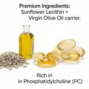 Sunflower Lecithin Softgel Capsules High-Purity with Phosphatidyl Choline &amp; <strong>Olive</strong> Oil for Adult Heart &amp; Brain Care Gluten-Free - Product Image 2