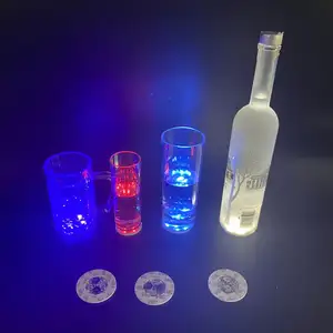 Led Untersetzer Halloween Weihnachts bar Dekor Leuchten Aufkleber Getränke Weinglas Party Supply Cup LED Flaschen lichter