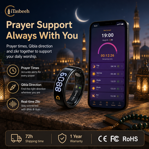 Bague de Dhikr en acier inoxydable avec écran OLED, vibration et comptage automatique pour le Hajj, l'Omra et la prière – Vente directe usine - Product Image 2