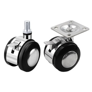 Swivel <b>Wheels</b> With Brake 2.0 Mm Top Plate Silent Operation For Furniture And Industrial Use - Product Image 1