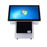POS-терминал от производителя: серебристый металлический корпус, ОС Windows/Android, емкостный сенсорный экран, LED-дисплей цен, настраиваемый одинарный/двойной экран