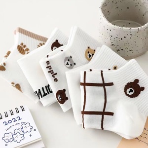 Women's Ankle <b>Socks</b> <b>Polyester</b> Breathable Sweat-Absorbing Cartoon Plaid Pattern Casual Boat <b>Socks</b> For Spring Summer - Product Image 3
