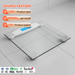 새로운 디자인베이스 높은 정확한 깨끗한 유리 LCD 180kg 디지털 욕실 바디 무게 측정 체중계 - Product Image 1