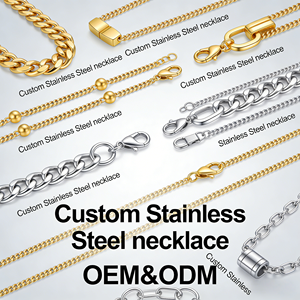 Collana con Ciondolo Personalizzato in Acciaio Inox 316L Placcato Oro 18K, OEM ODM, Impermeabile, Catena per Clavicola, Regalo di San Valentino per Donne - Product Image 1