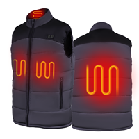 Gilet chauffant respirant et coupe-vent rechargeable par USB pour hommes et femmes, imperméable, chaud pour l'hiver, avec fermeture éclair, 3 niveaux de chaleur réglables