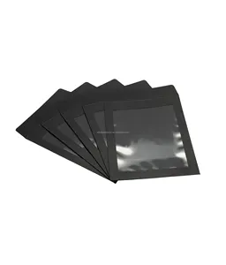 Full Face Window Envelopes 10 Pack A5 Clear Single Sided for Mailing Statement Photos Catalogs, Black