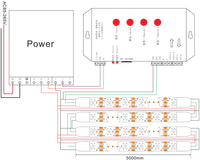 Bande lumineuse LED intelligente à pixels RGB WS2815 5050 avec corps en cuivre, découpable, indice de protection IP68, contrôle par télécommande et application