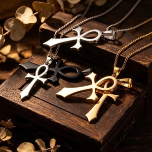 Colgante Cruz Ankh de Acero Inoxidable Impermeable, Joyería con Símbolo, Estilo Hip Hop Punk - Product Image 4
