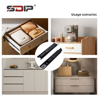 Lot de glissières de tiroir à extension complète modernes avec amortisseur pour cuisine, salle à manger et chambre à coucher, tiroirs à fermeture douce