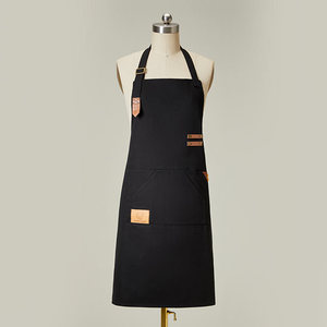 Cotton Coarse-Textured Stain Resistant <b>Apron</b> With Pockets For Restaurant Bar Use Earthy Yellow Color - Product Image 3