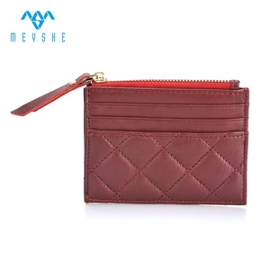 Custom High Quality Genuine Sheep Leather Credit Card and <strong>Zip</strong> Coin Purse Embroidery Stylish RFID Blocking <strong>Wallet</strong> for Women - Product Image 6